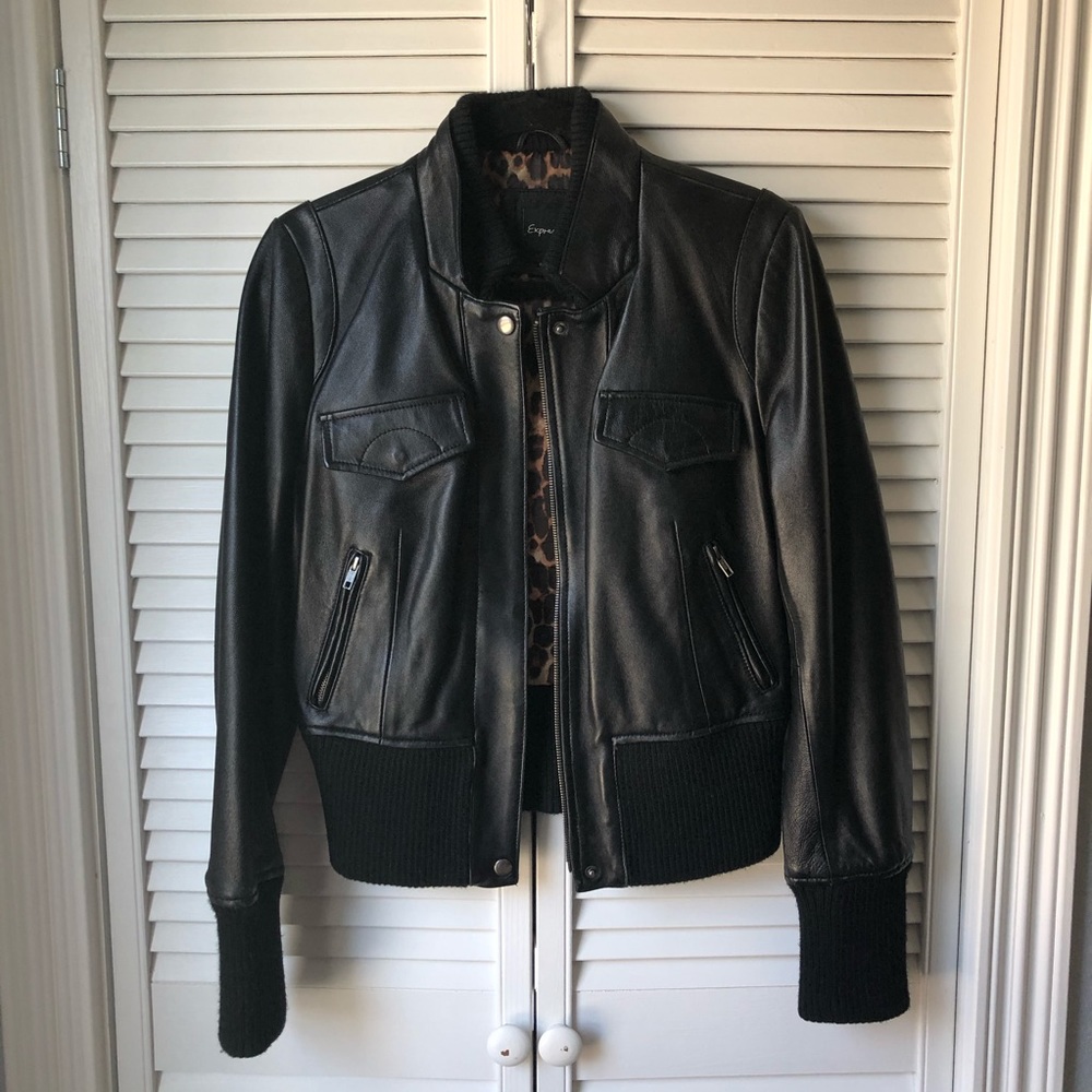 Express Leather Bomber Jacket